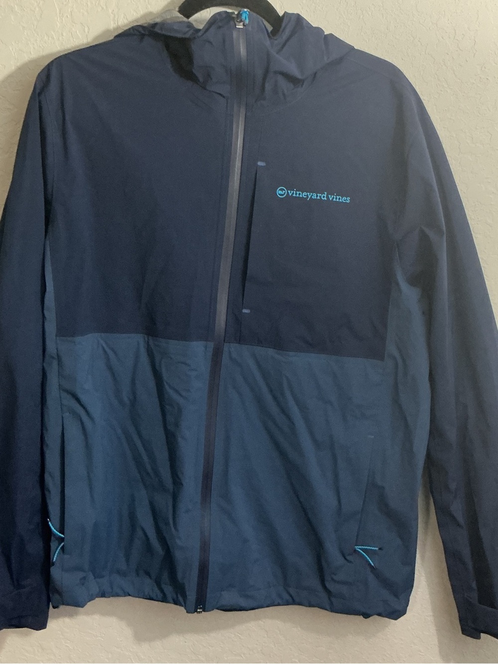 Vineyard Vines Performance On-The-Go Waterproof Rain Shell Jacket Blue Mens M